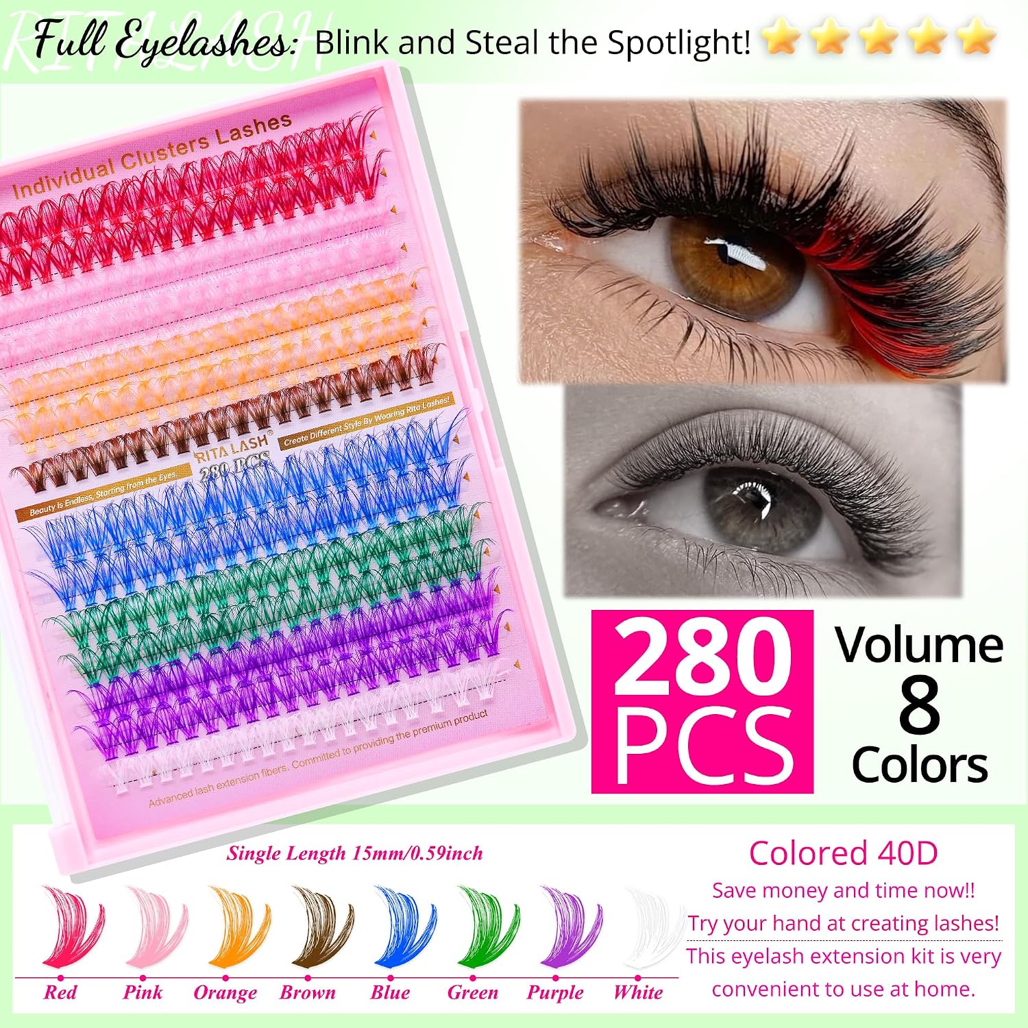 Thumbnail 5 de Lash Clusters Kit DIY Lash Extension Kit 3D Effect – 840 Pcs Bulk Pack (12 Count Lash Kit-3)