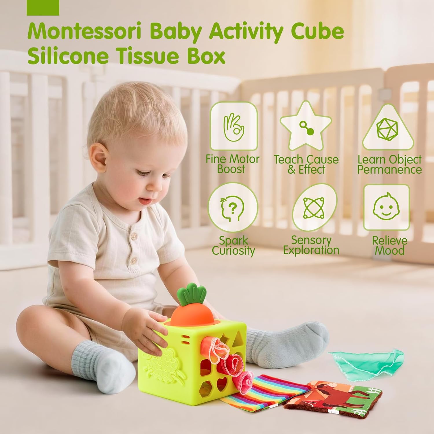 Detalle 2 de hahaland Baby Tissue Box Toy