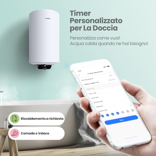 Detalle de COMFEE Scaldabagno Elettrico 80 L Murale ad accumulo compatto WiFi Connect
