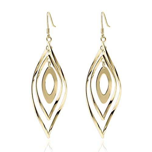 Meissa Orecchini pendenti Geometrica 925 Ørecchini lunghi in argento, oro e oro rosa