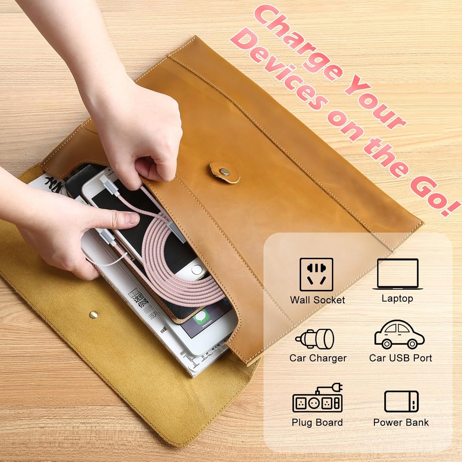 Thumbnail 6 de imodomio 3-in-1 iPhone and Apple Watch Charger (Pink) – USB‑C/USB‑A, 1.25m Nylon Braided