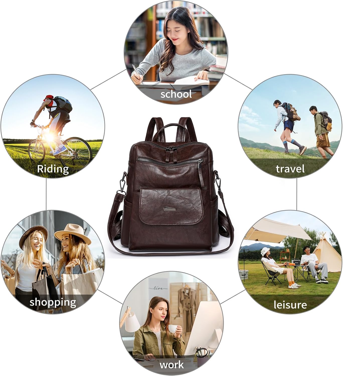 Thumbnail 5 de Puwuzixi Women Backpack 11.8in lightweight