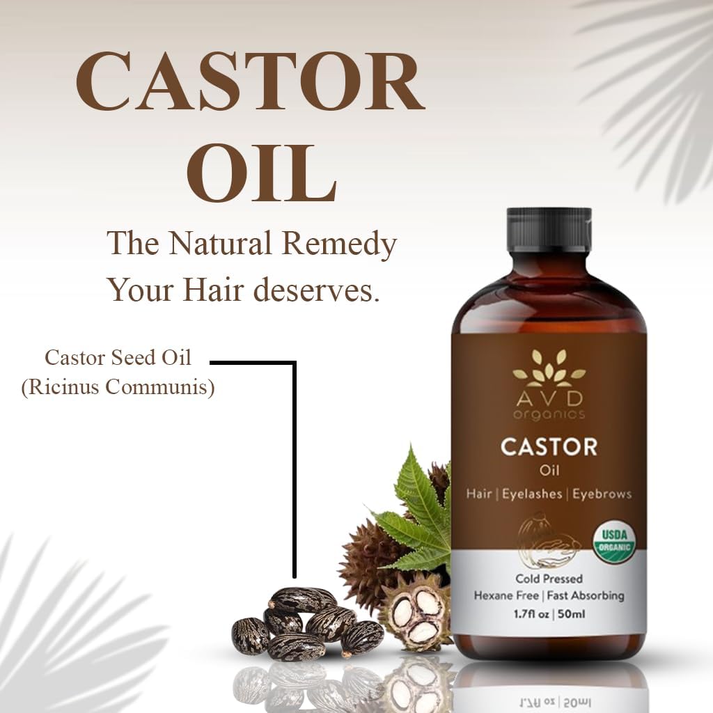 Detalle de AVD Organics Castor Oil 50ml with Eyebrow & Eyelash Brush