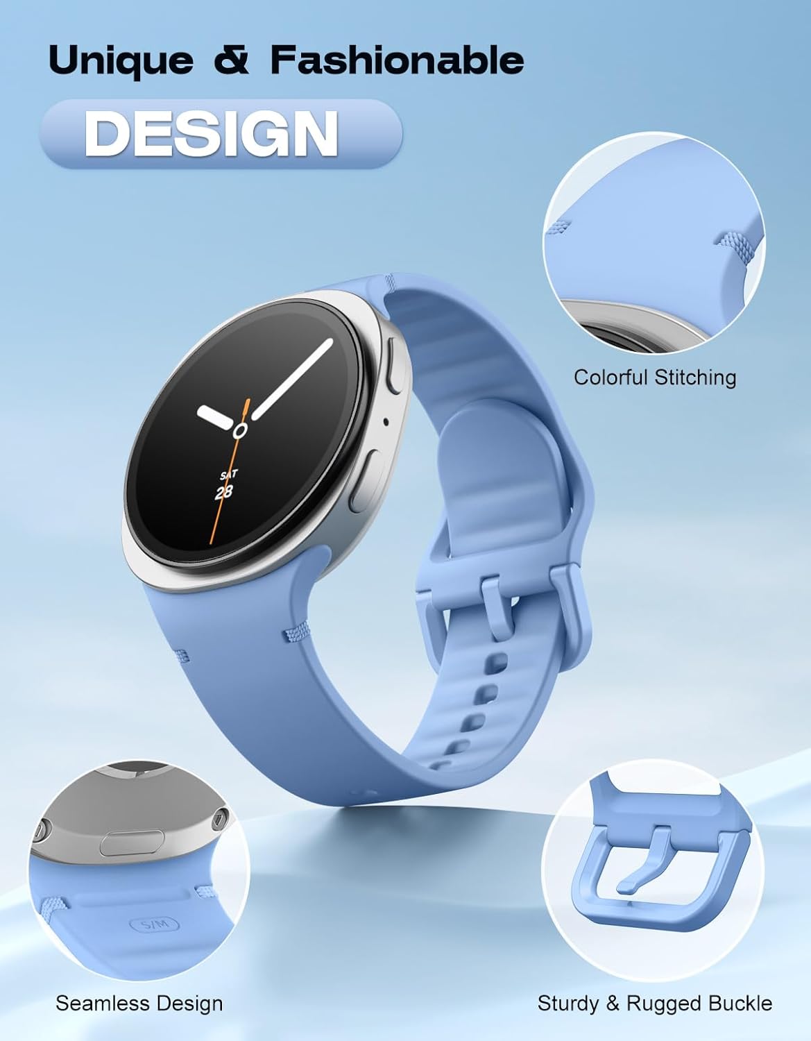 Thumbnail 2 de MoKo Sport Strap for Samsung Galaxy Watch 8 (40/44mm) & Watch 8 Classic (46mm) – Soft Silicone Replacement Band