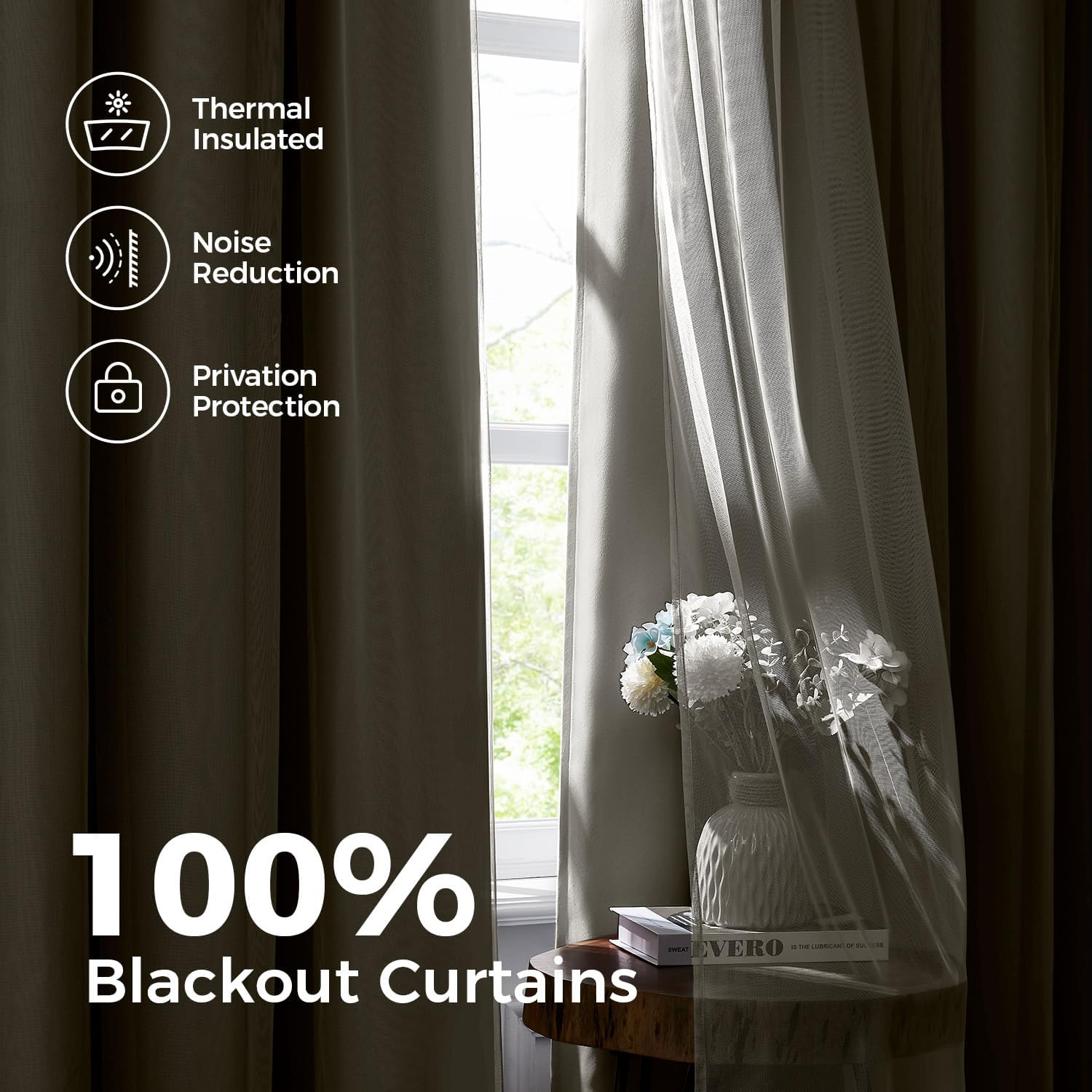 Detalle de Swandream blackout curtains 96 inch length