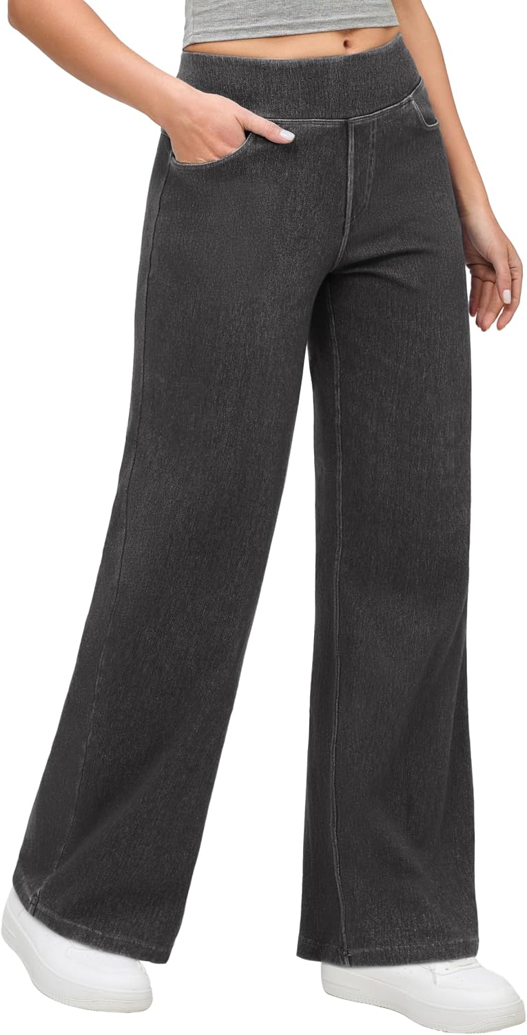 Thumbnail 5 de IUGA Women's Wide-Leg Jeans, High Waist, Casual Straight