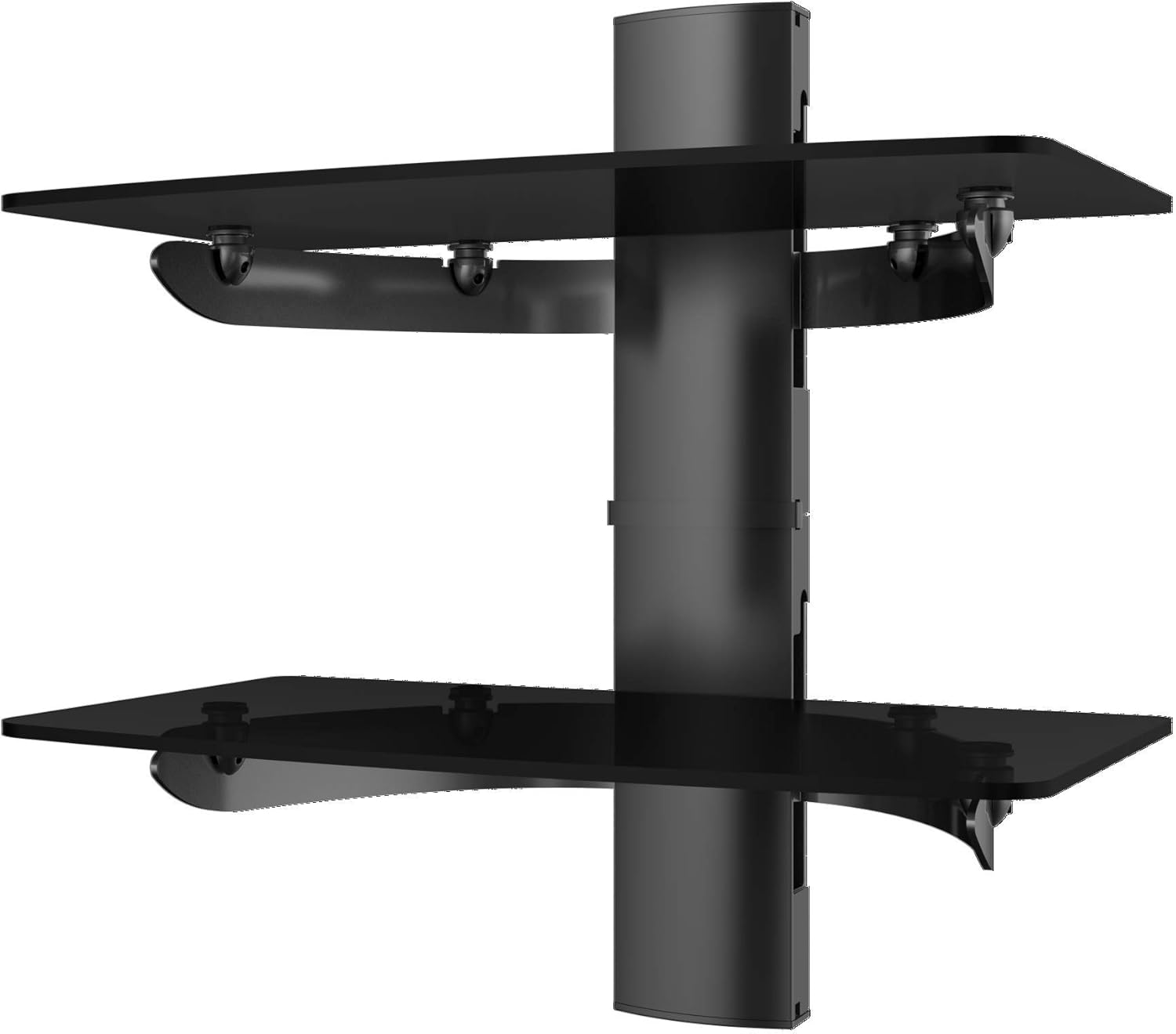 Thumbnail 1 de TTAP 2x Floating Black Glass Shelves Mount Bracket