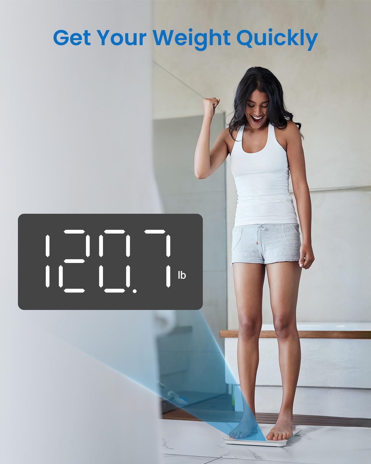 Thumbnail 2 de RENPHO Core TS Personenwaage digital mit heller LED-Anzeige, Kapazität 180 kg und Genauigkeit in 0,05-kg-Schritten