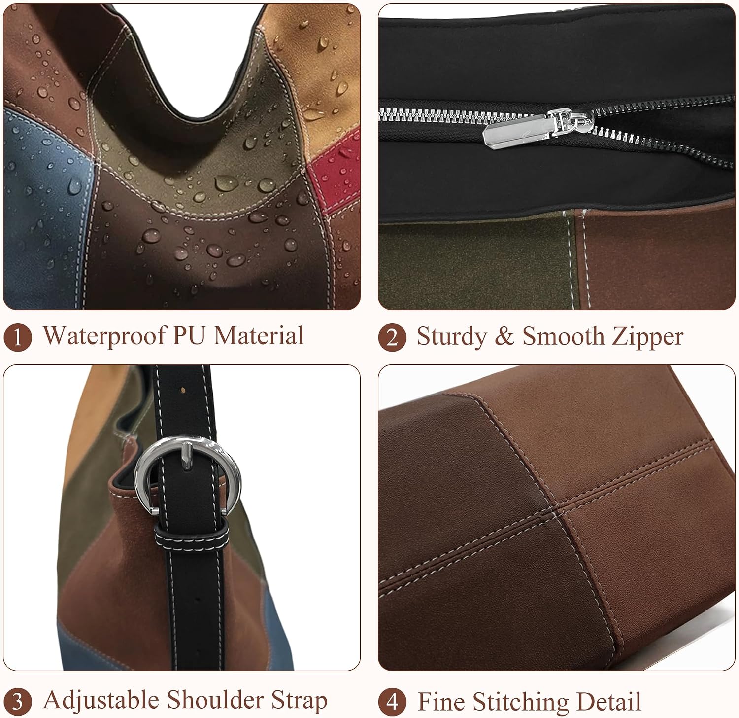 Detalle de Mabecol Sac bandoulière femme grand format en PU effet cuir