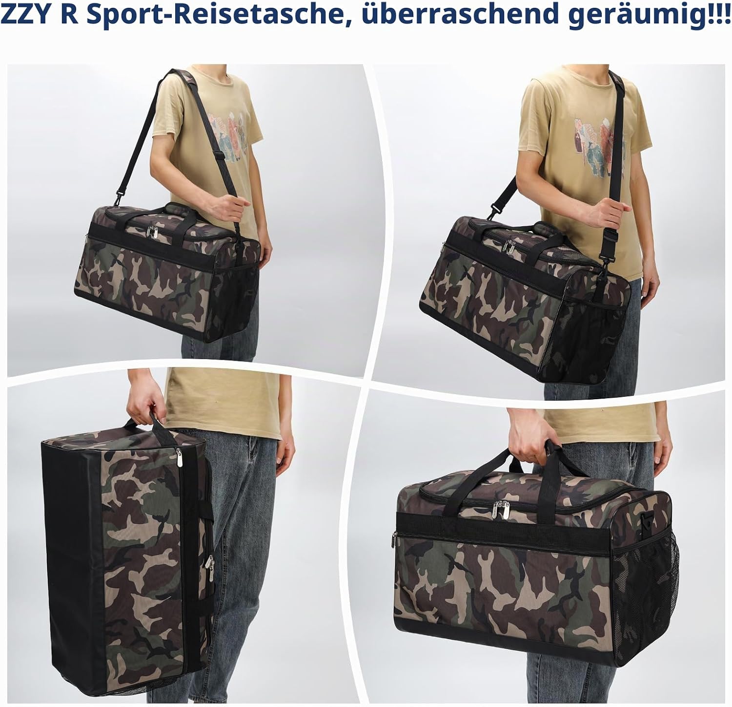 Thumbnail 6 de ZZY Sporttasche 40L – Reisetasche Fitness Tasche mit Schultergurt, Camouflage