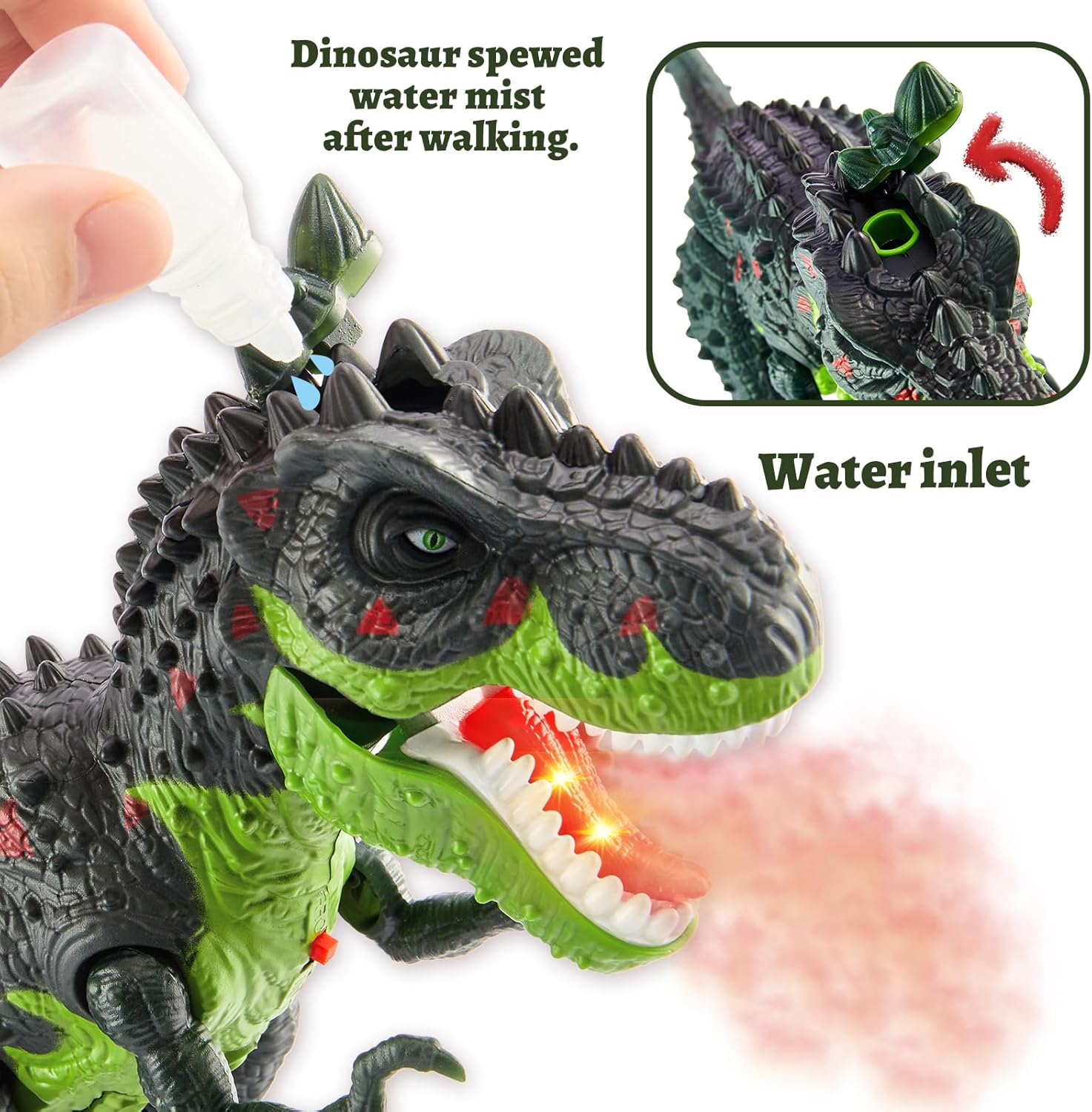 Detalle de HYAKIDS Walking Dinosaur T-Rex Toy with Water Spray, Lights & Roar Sounds (3+ years)