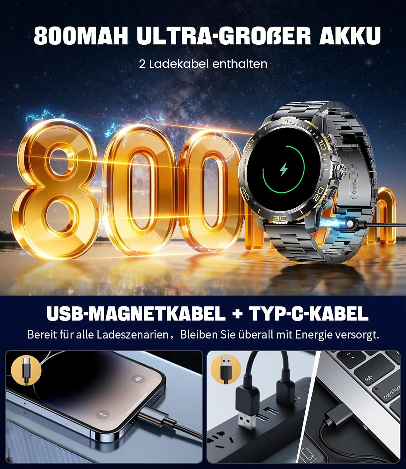 Thumbnail 1 de LIGE Orologio Smartwatch Uomo EF21: schermo AMOLED da 1,43'', 200+ modalità sportive e autonomia 800 mAh