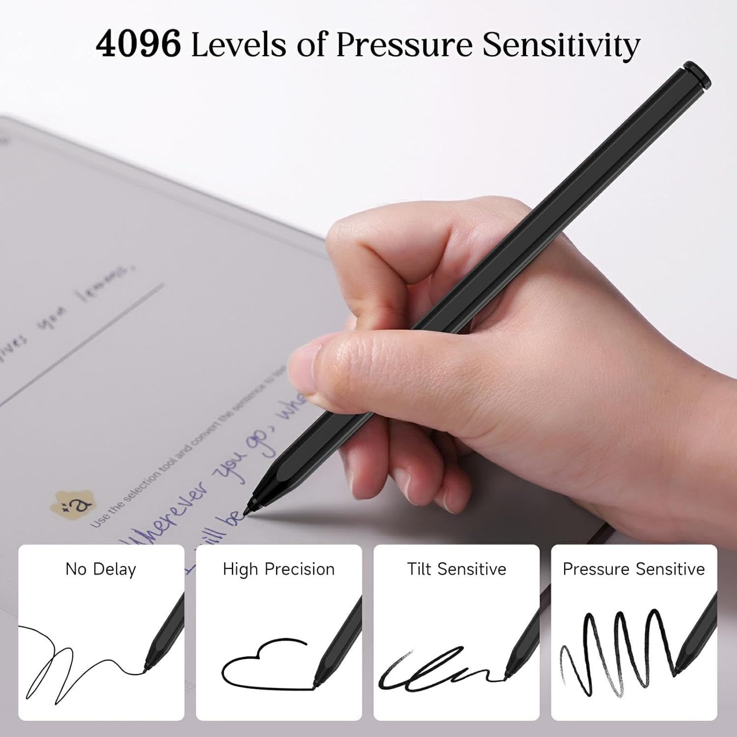 Detalle de Stylus Pen for Remarkable 2: EMR Pencil with Eraser, 4096 Pressure, Palm Rejection & Magnetic Attachment