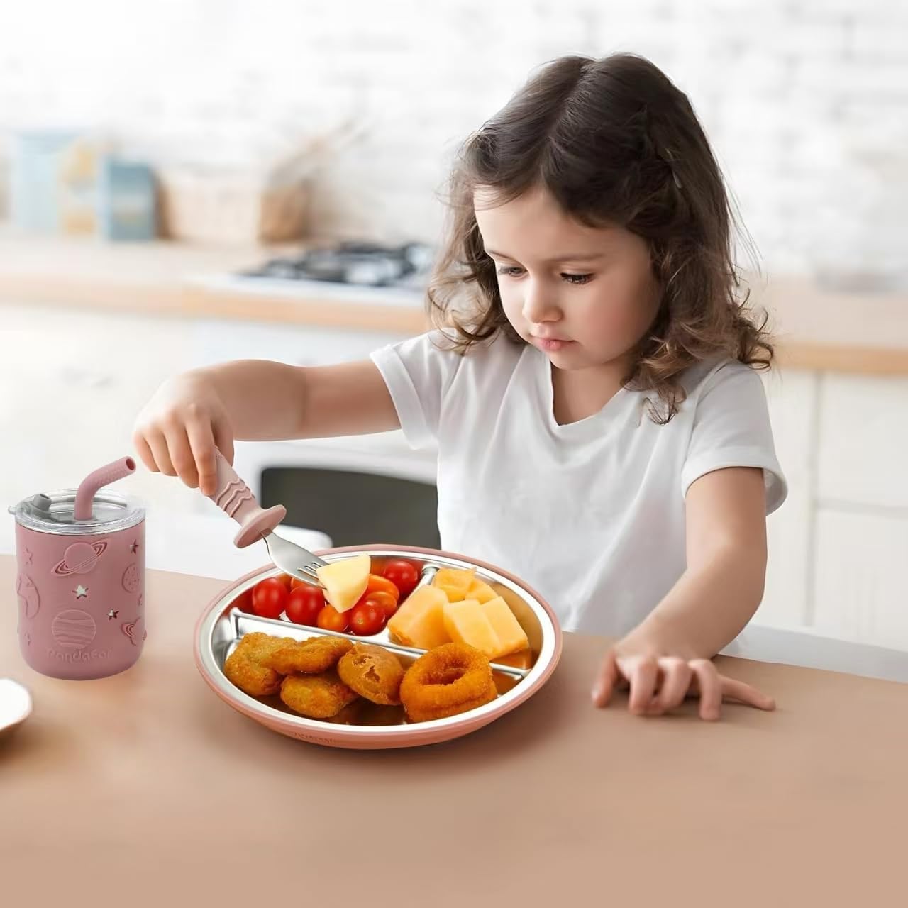 Thumbnail 1 de PandaEar Baby Feeding Set maaltijdset van roestvrij staal, BPA-vrij, met zuignapborden