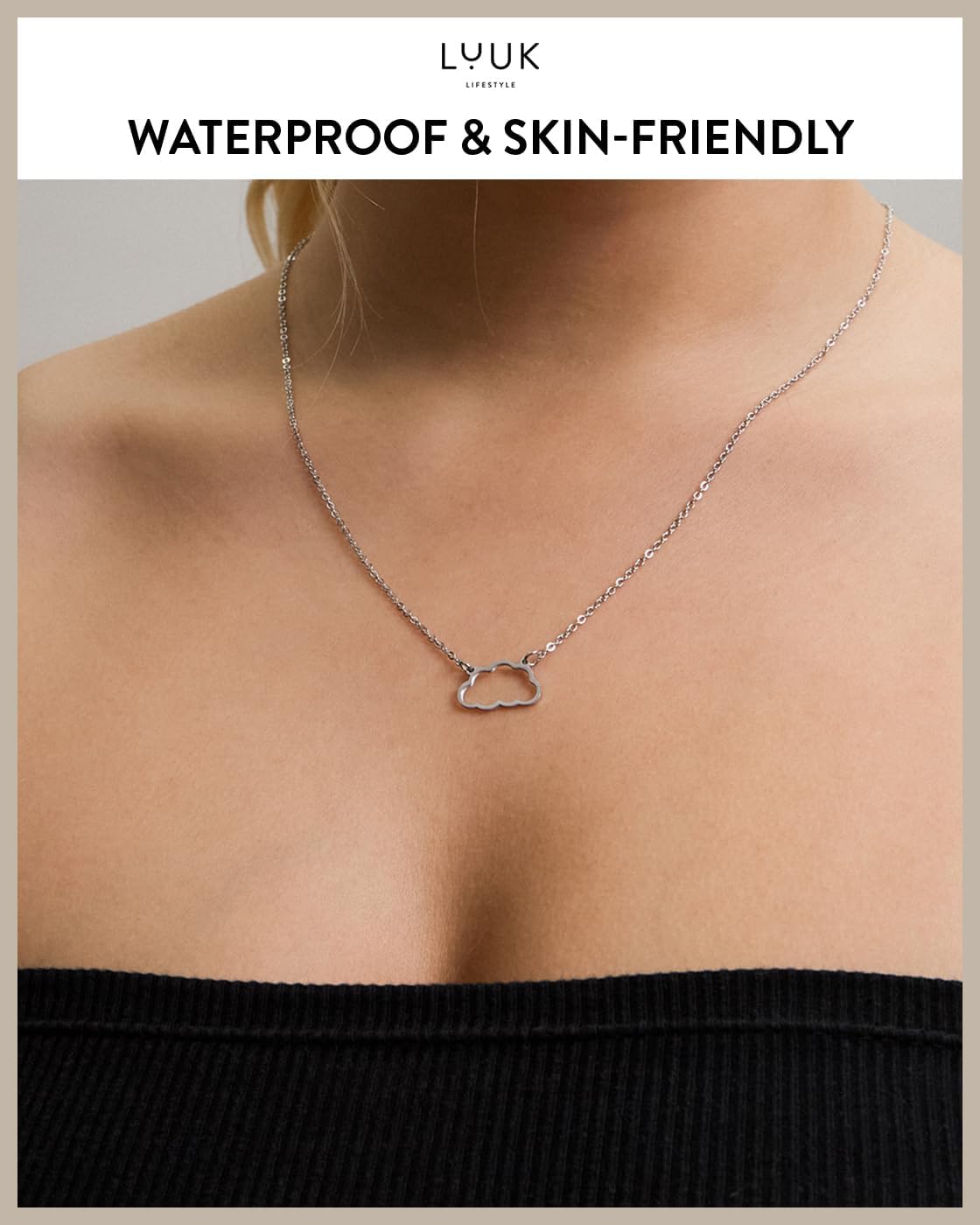Thumbnail 6 de LUUK LIFESTYLE Collana con ciondolo a forma di pallavola in acciaio inox 50 cm con carta Happiness – regalo elegante per donna