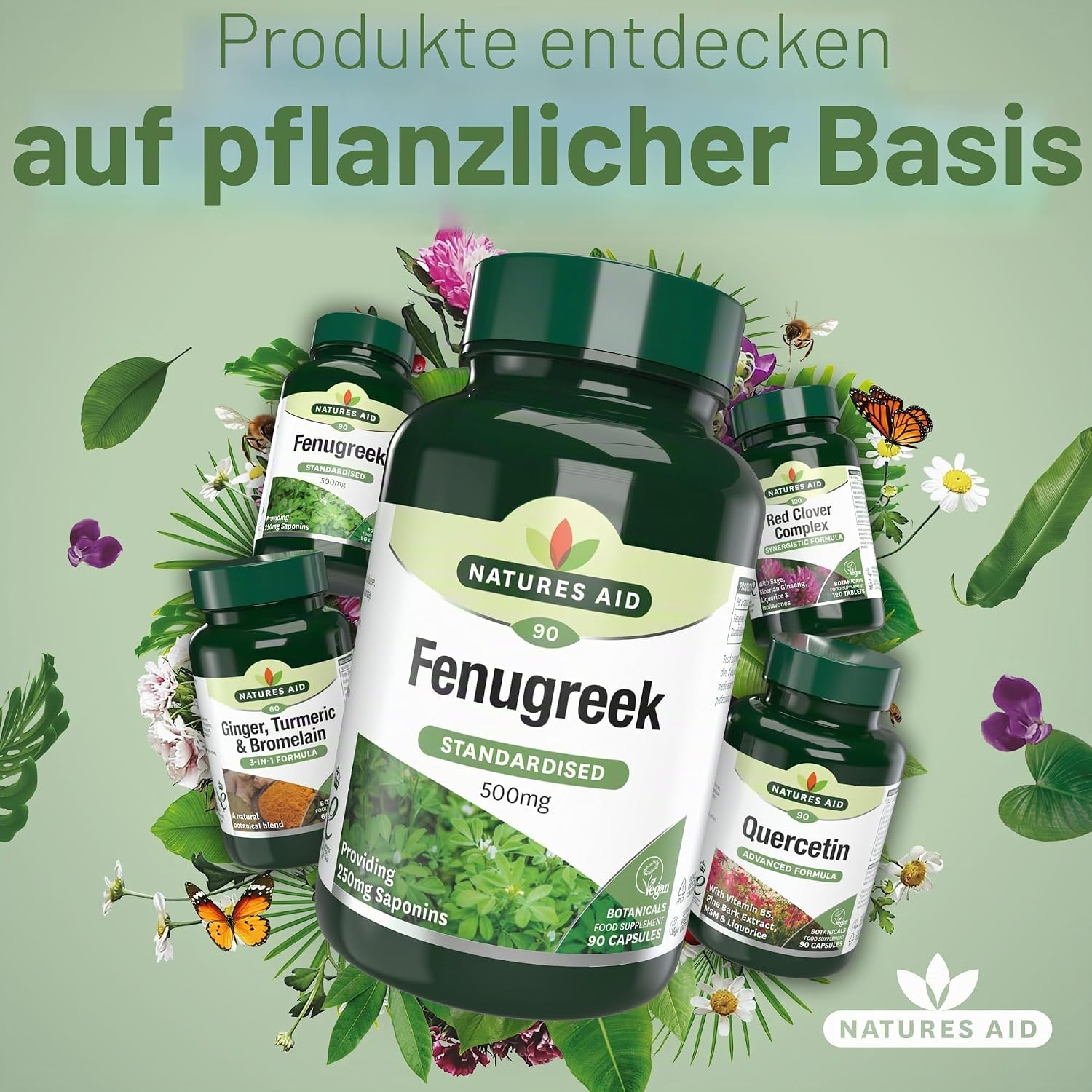 Thumbnail 6 de Natures Aid Fenugreek 500 mg – 90 vegane Kapseln