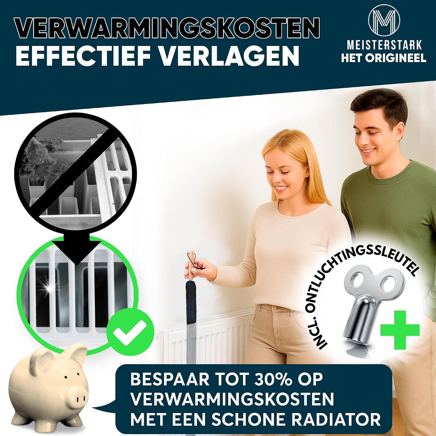 Detalle 2 de M Meisterstark M-020 radiatorborstel, 115 cm, flexibel en wasbaar