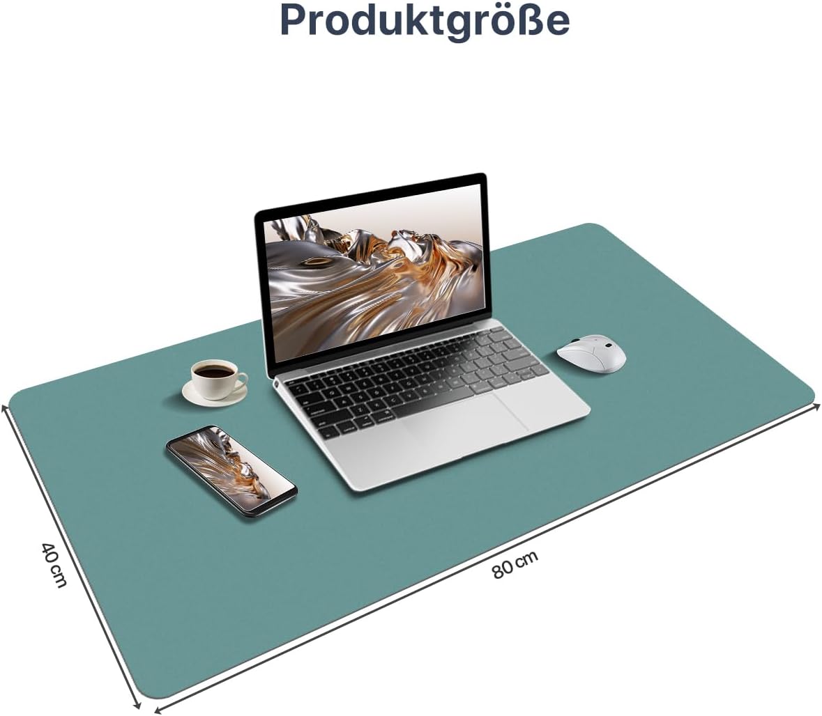 Thumbnail 2 de Sevenpers Schreibtischunterlage doppelseitig 80 x 40 cm (blau/grau) – wasserfest, rutschfest