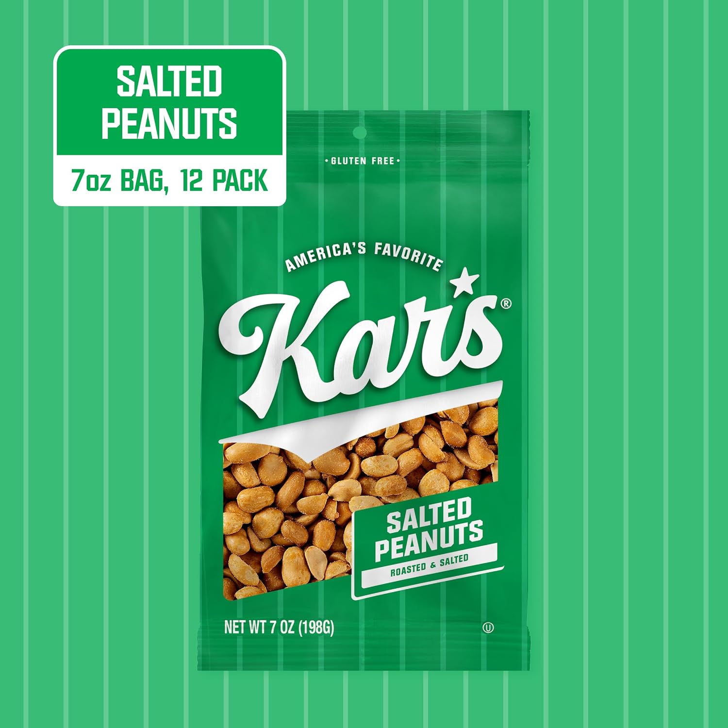 Detalle 2 de Kar’s Nuts Roasted & Salted Peanuts, 7 oz Grab-and-Go Bags, 12-Pack