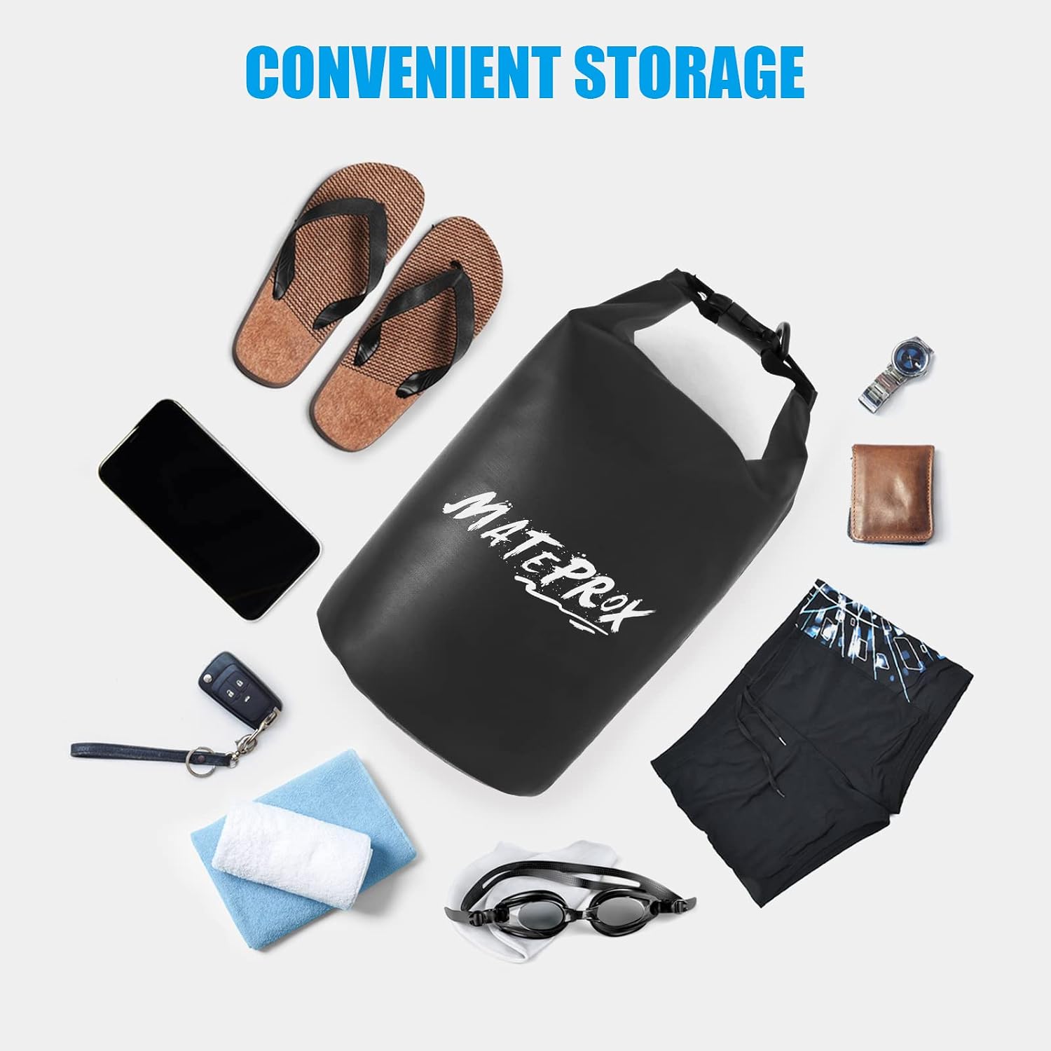 Thumbnail 4 de MATEPROX Waterproof Dry Bag Roll Top 5L, 10L or 20L with Waterproof Phone Pouch (Floating Dry Sack)