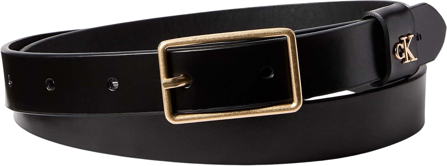 Detalle de Calvin Klein Donna Cintura Square Buckle Loop con logo, larghezza 2,5 cm