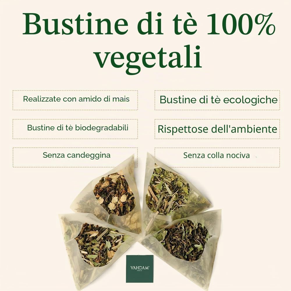 Thumbnail 5 de VAHDAM Tisana alla Curcuma (30 Bustine) Senza Caffeina – Zenzero e Curcuma in Bustine Piramidali