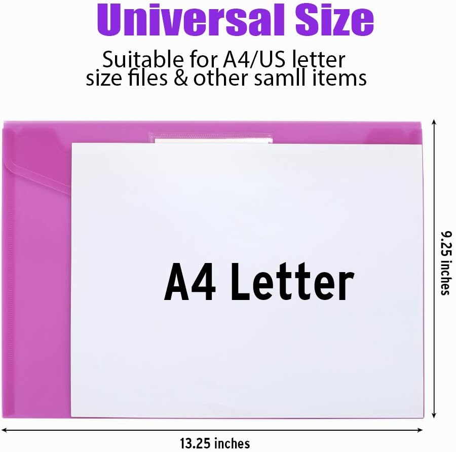 Thumbnail 5 de Sooez SZ-03-21 File Folders, 10-Pack Clear Poly Envelopes in 5 Colors