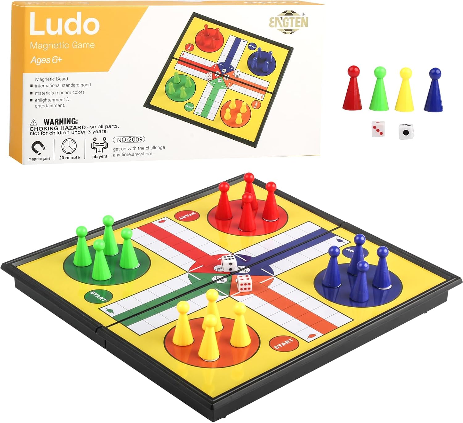 Detalle de ZUNIPLEX Ludo Magnetic Flying Chess: box viaggio con pezzi magnetici per bambini