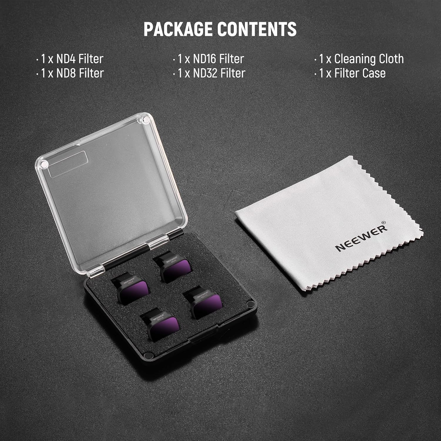 Thumbnail 6 de NEEWER ND Filter Set for DJI Mini 4K / Mini 2 SE / SE / 2 / Mavic Mini (4-Pack) – ND4, ND8, ND16, ND32
