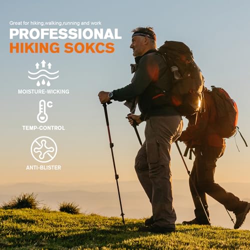 Detalle de Niorasen Merino Wool Hiking Socks – Thick Cushioned Seamless Crew, Unisex (3 Pairs)