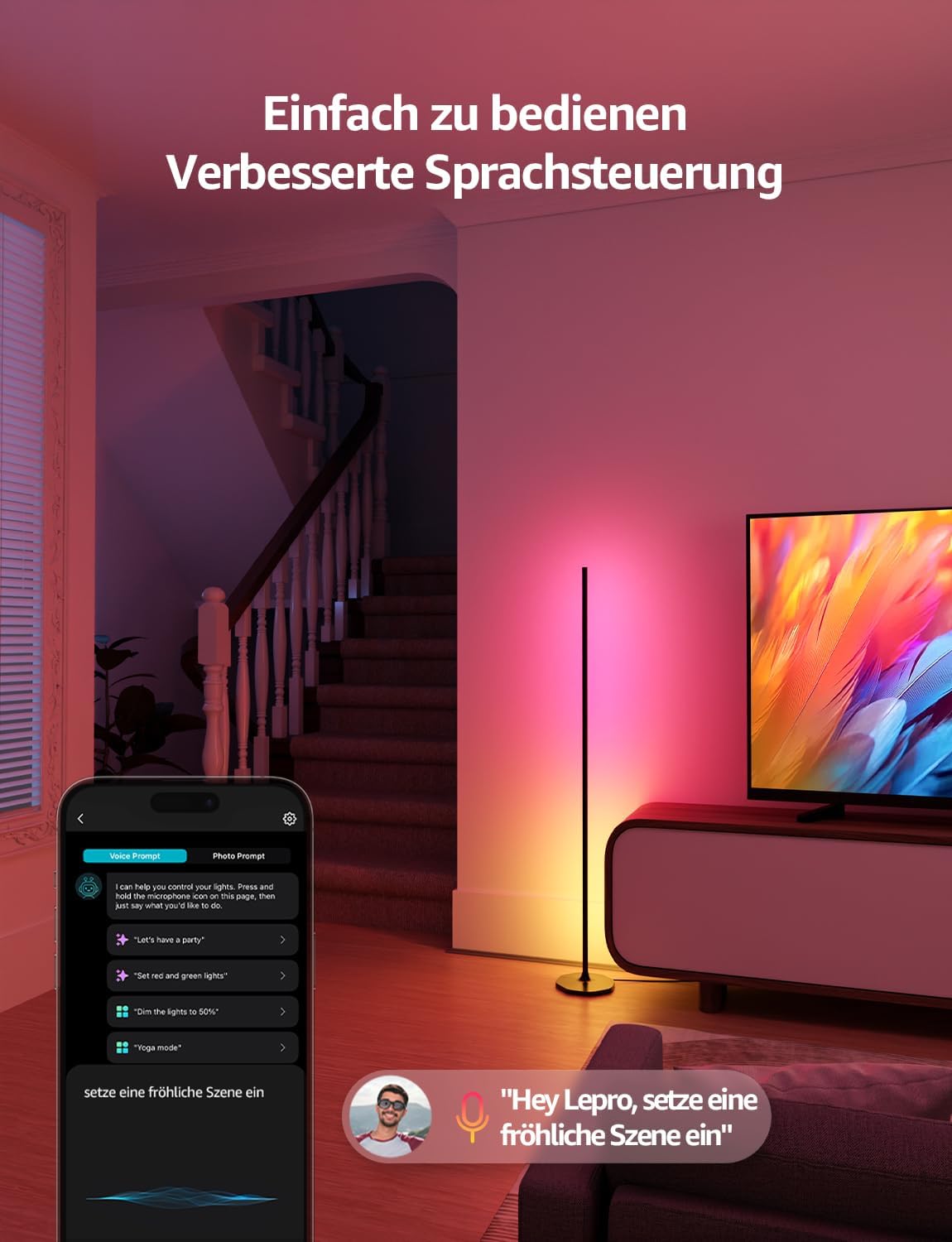Detalle 1 de Lepro OE1 Stehlampe 16 Millionen Farben