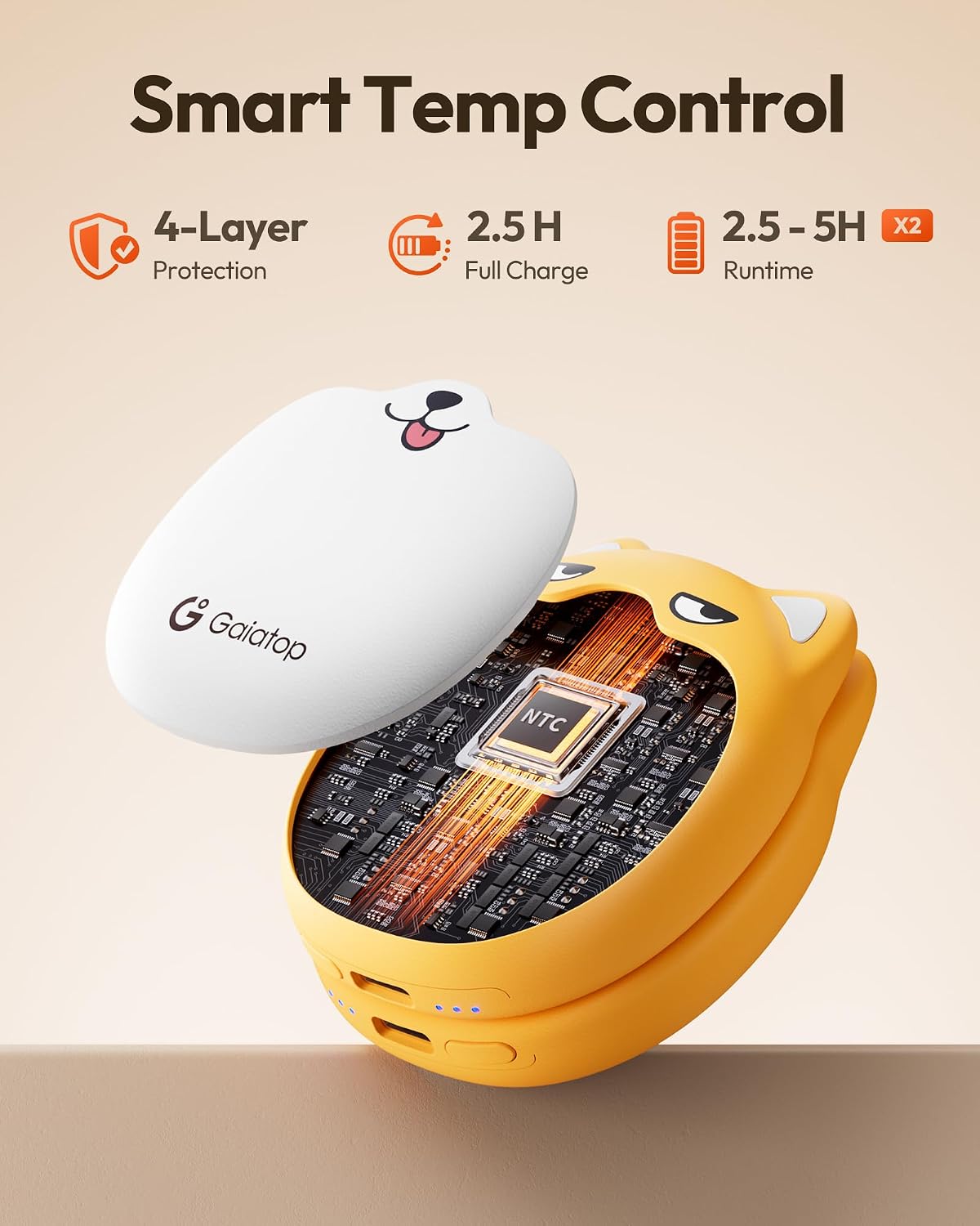 Thumbnail 3 de Gaiatop HW-16 Rechargeable Hand Warmers, Magnetic Split Design, 3 Heat Levels