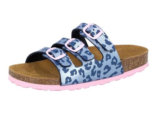 Detalle de Lico Jungen Bioline Kids 3-Schnallen Pantoletten Blau/Rosa – Größe 39 EU