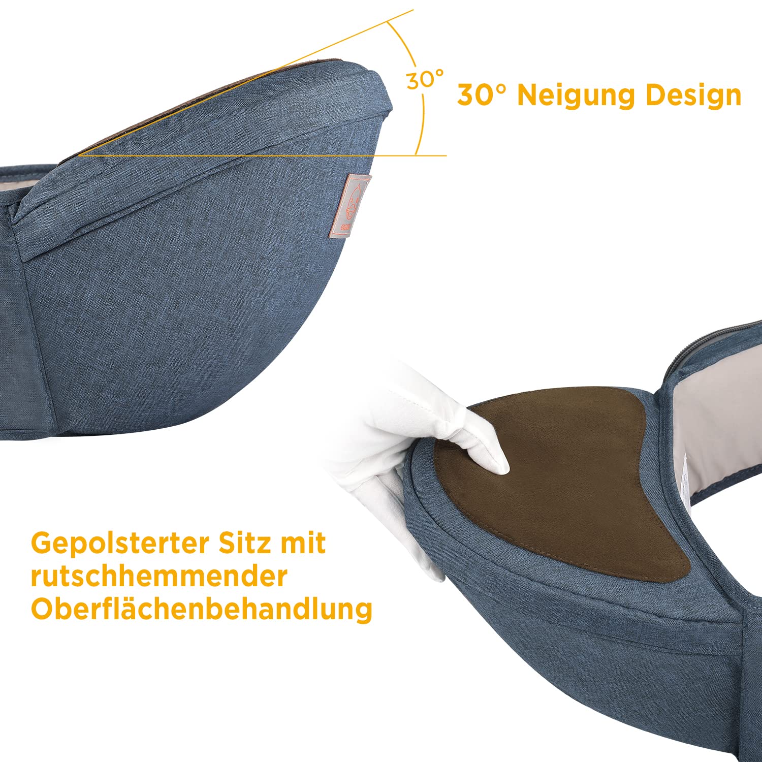 Thumbnail 3 de GAGAKU Baby Hüftsitz Denim Blau 0–36 Monate