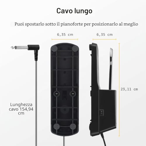 Detalle 2 de Donner DSP-001 Sustain Pedale Universale DK-1: compatibilità estesa per tastiere, synth e pianoforti digitali