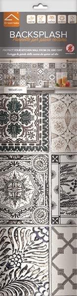Thumbnail 2 de CREARREDA 67408 naklejka na ścianę do kuchni, PVC, antyczne azulejos, 190 × 60 cm