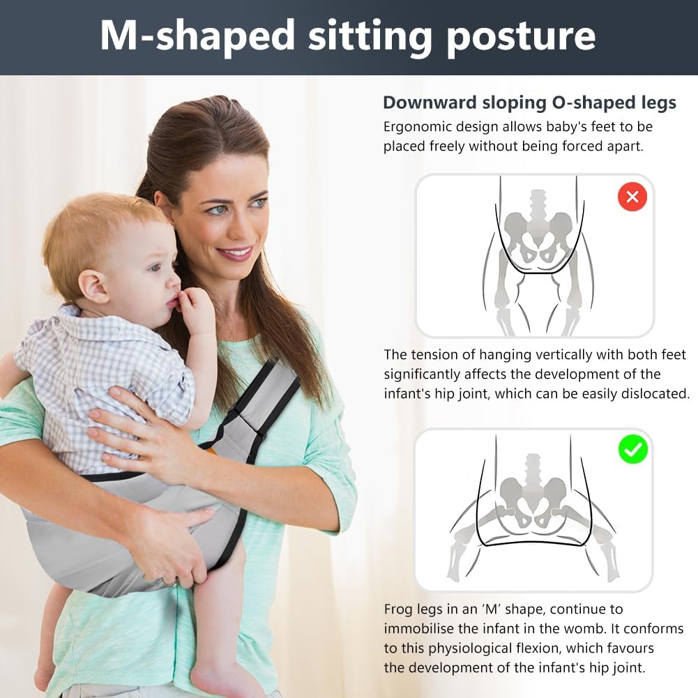Thumbnail 4 de AOOWU Baby Carrier & Baby Wrap Sling (side toddler carrier) with adjustable shoulder straps