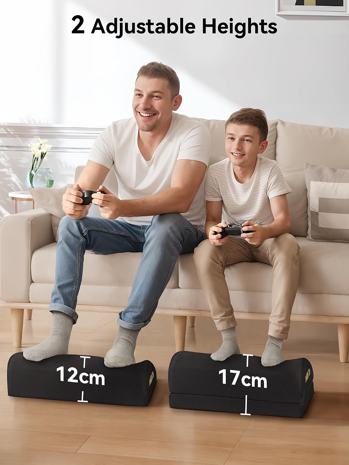 Thumbnail 3 de HEETA Foot Rest Under Desk: Ergonomic Footrest with Adjustable Height (12 cm / 17 cm) in Black