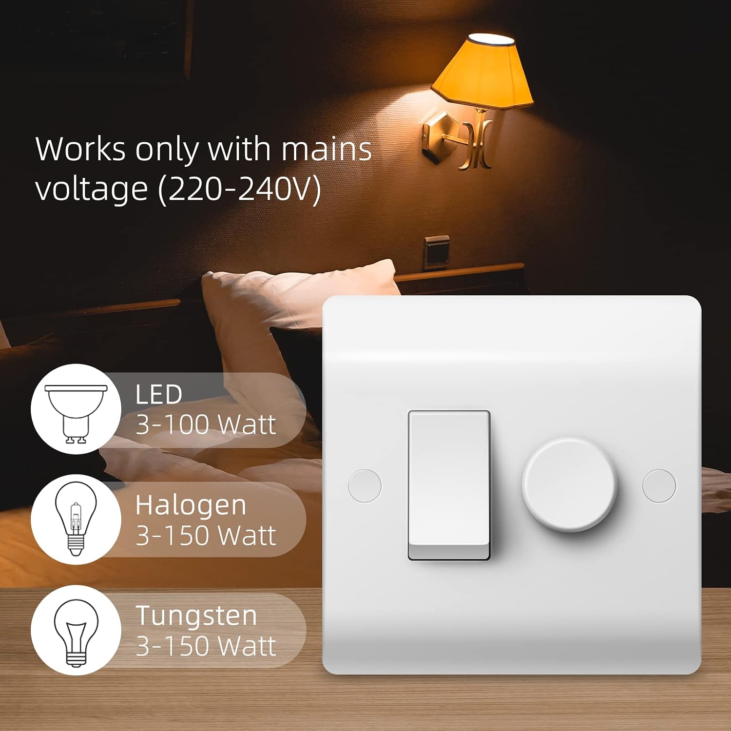 Detalle 2 de Belns Melns 2 Gang LED Dimmer and Rocker Switch