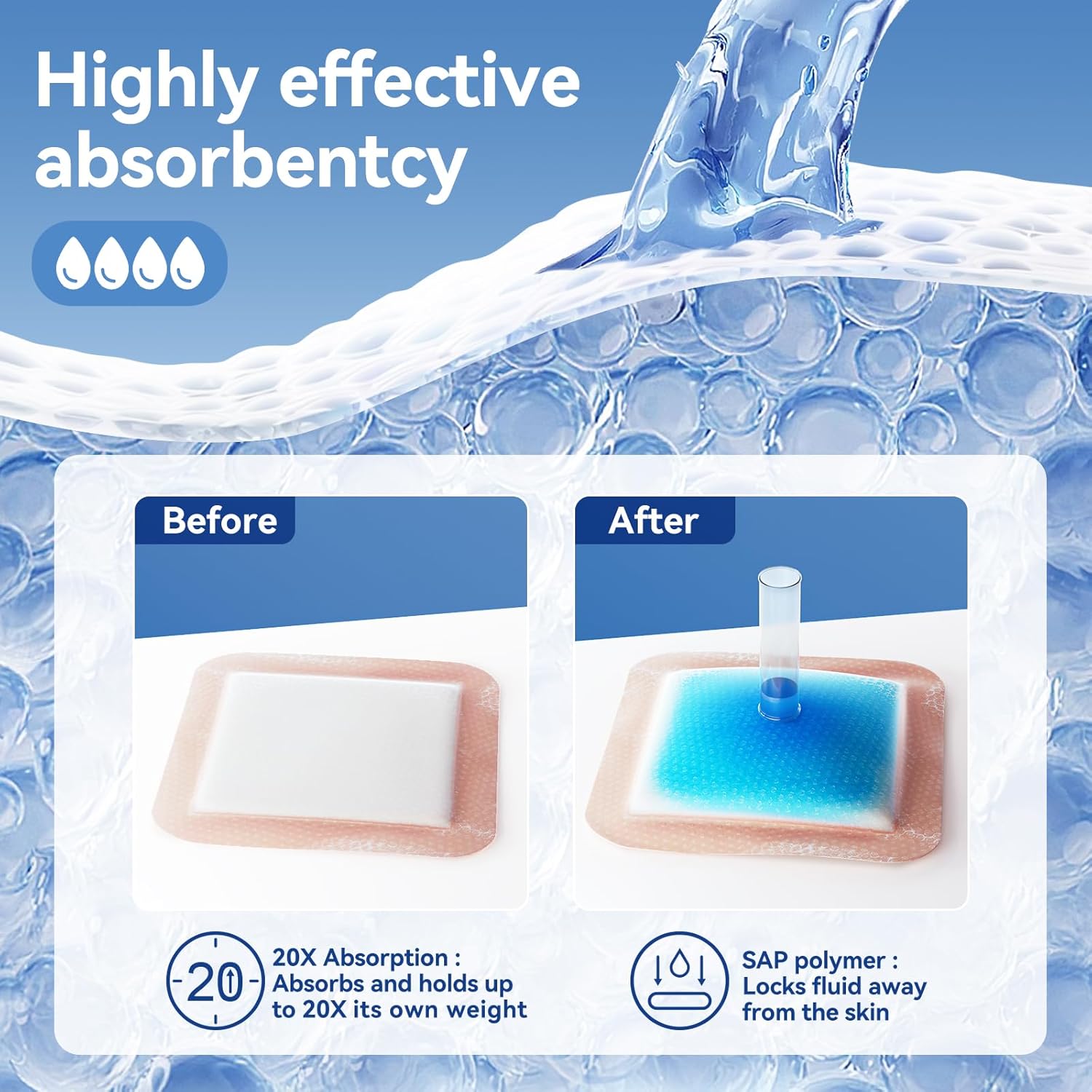 Detalle 2 de Niceful Silicone Foam Dressing 4" x 4