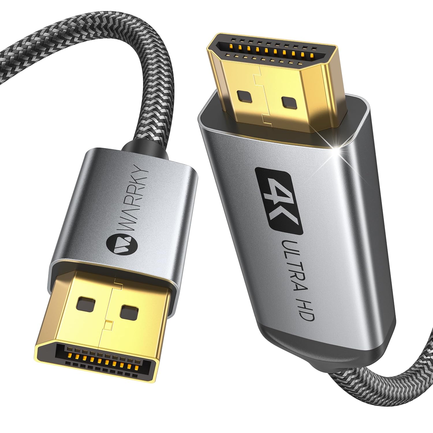 Detalle de WARRKY 4K DisplayPort zu HDMI Kabel 1,8m