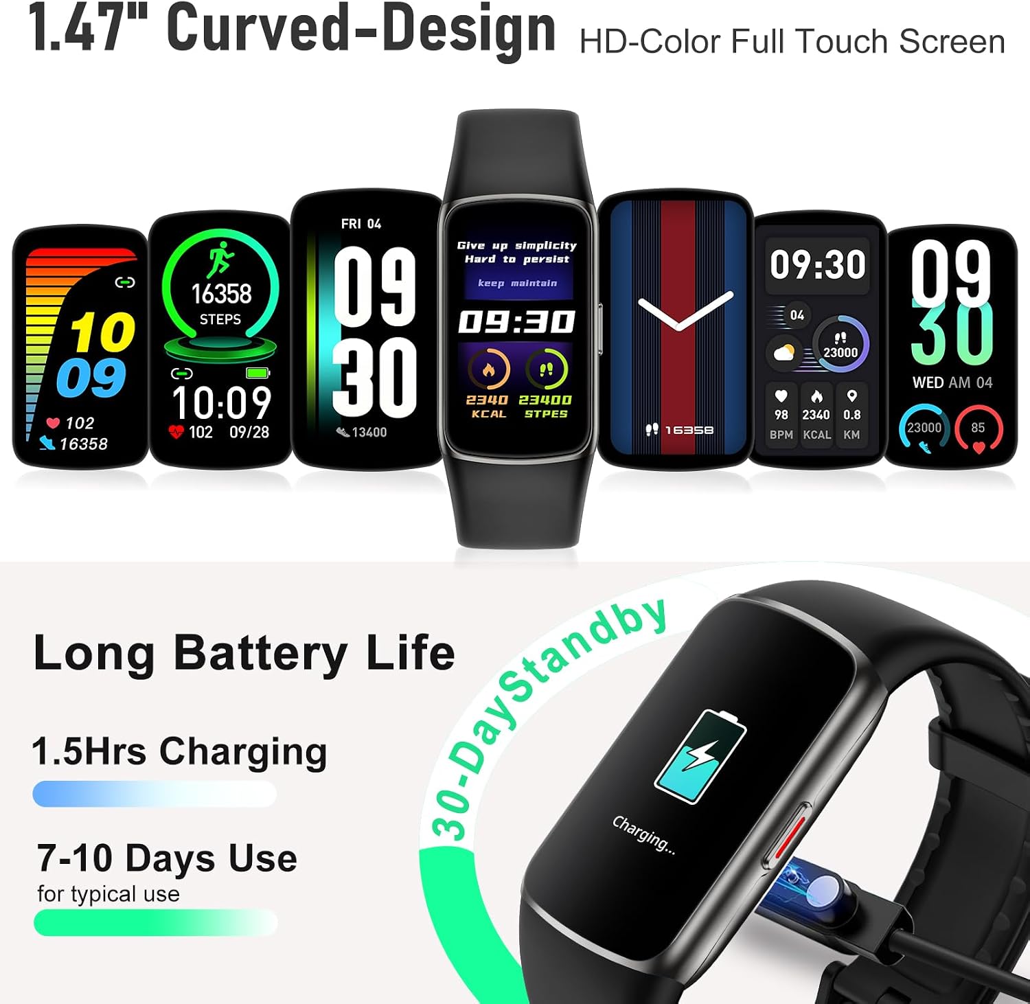Thumbnail 5 de Zeacool Fitness Tracker with 24/7 Heart Rate, SpO2 & Sleep Monitor — 123 Sports Modes, IP68 Waterproof