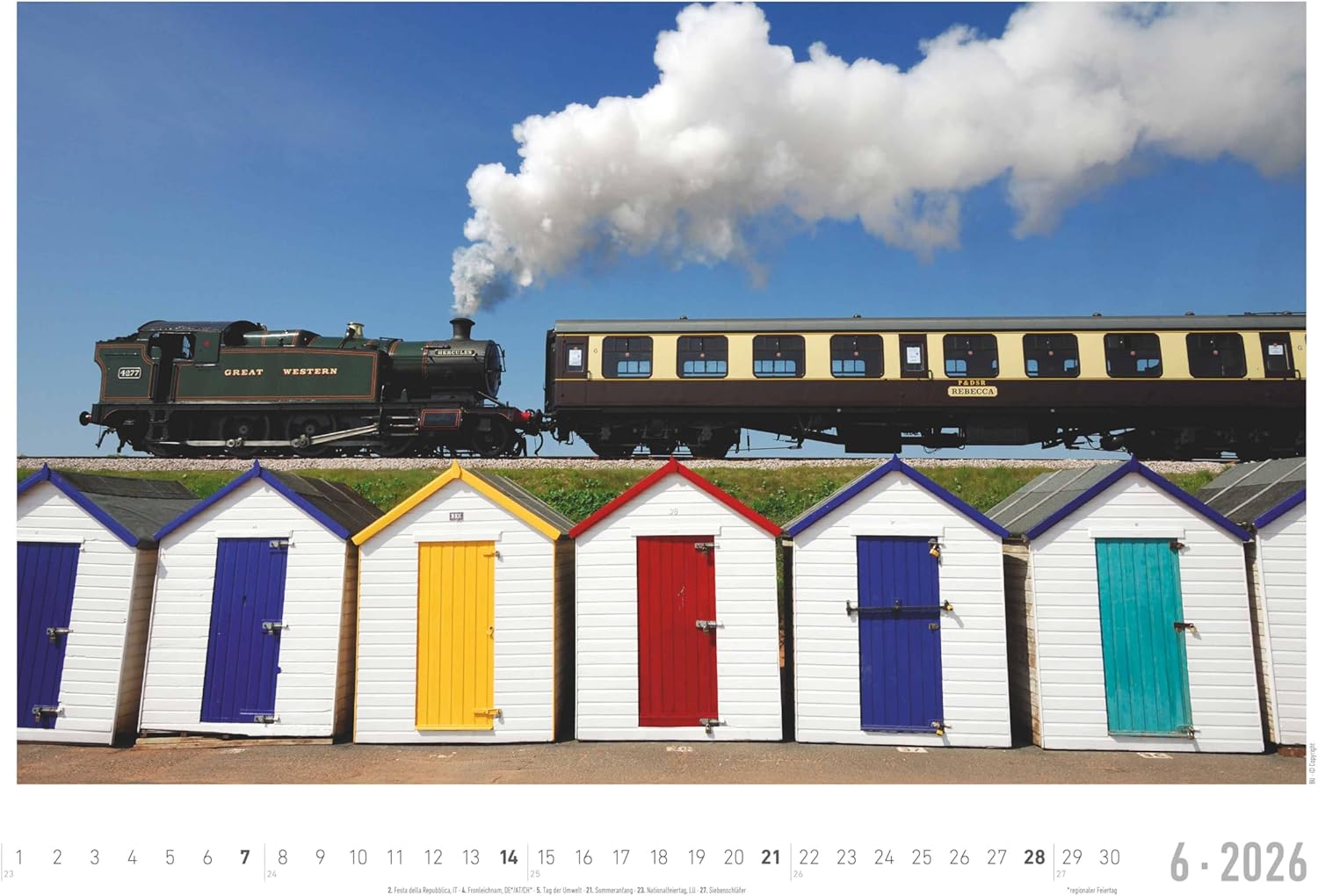 Thumbnail 3 de Alpha Edition Faszinierende Dampfloks Wandkalender 49,5×33 cm