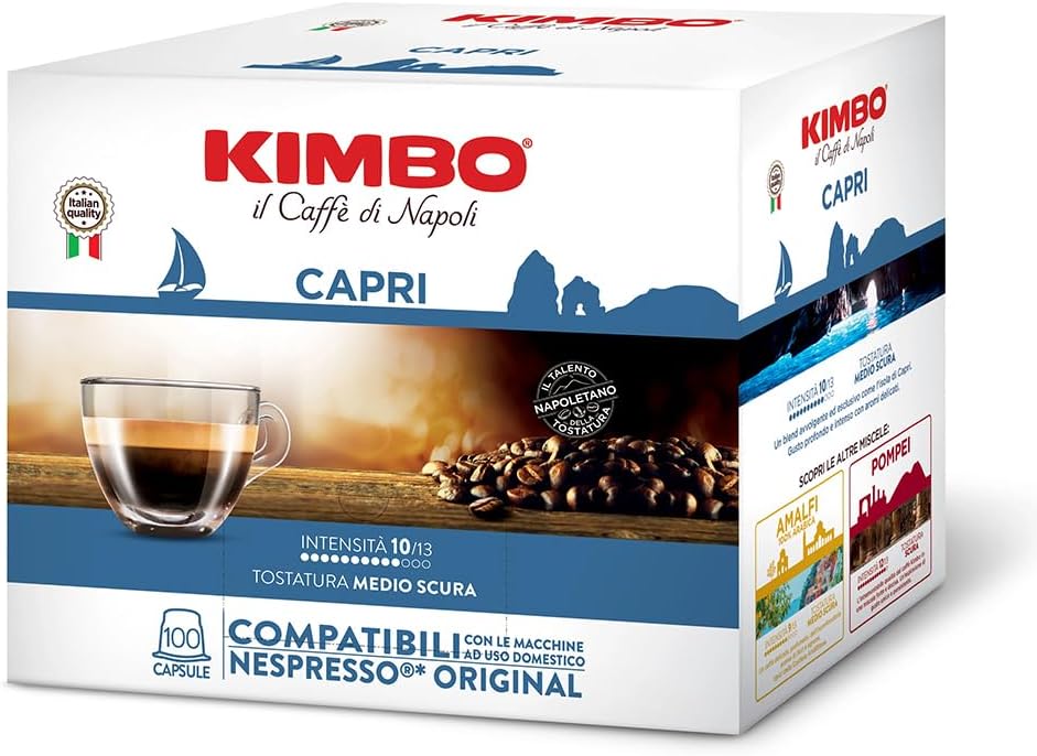 Detalle de Kimbo Spacca Napoli – Caffè compatibile Nespresso Original, miscela equilibrata e corposa (Intensità 10/13) – 100 capsule