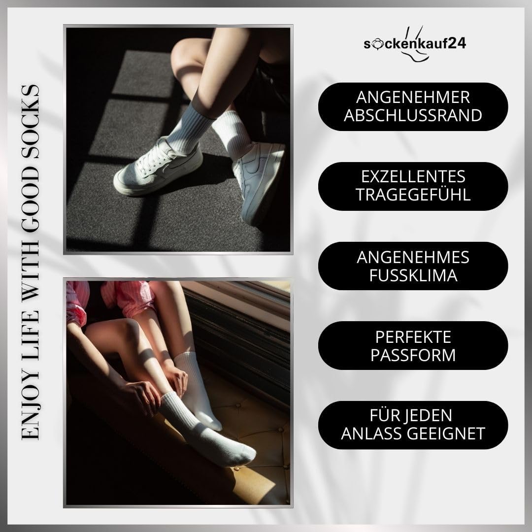 Detalle 2 de sockenkauf24 Premium Tennissocken Unisex – gepolstert, atmungsaktiv & nachhaltig (5 Paar)
