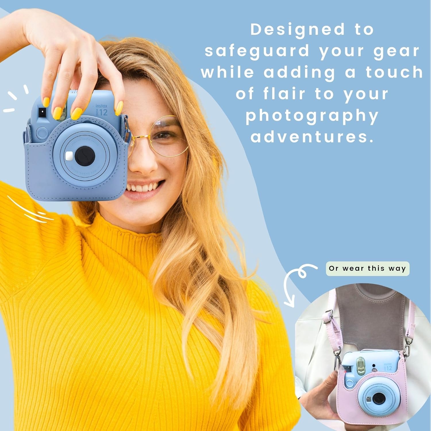 Thumbnail 1 de Clikoze Instant Camera Accessories Bundle for Fujifilm Instax Mini 12 (Pastel Blue)