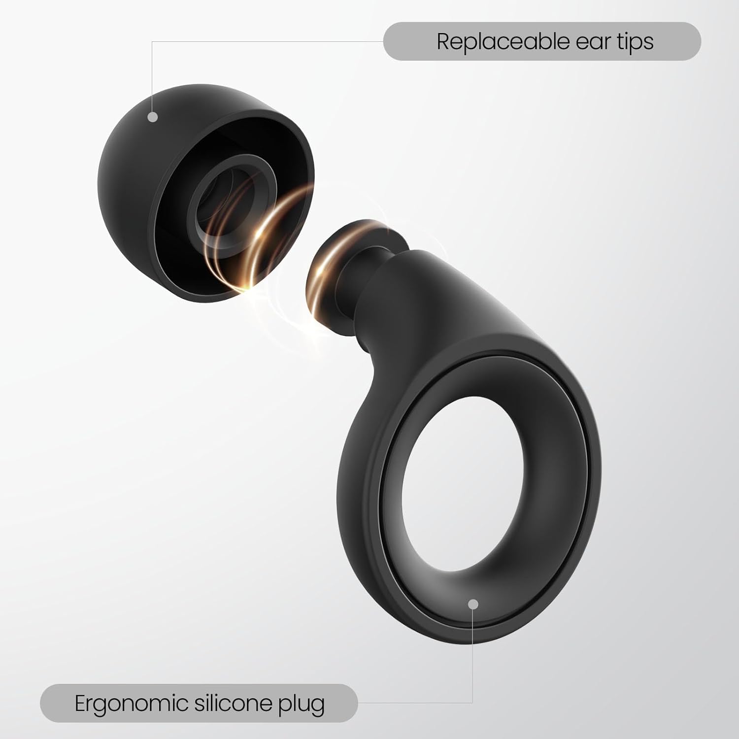 Detalle de Jayine Ear Plugs for Sleep: Reusable 30dB Silicone Hearing Protection (2 Pairs)