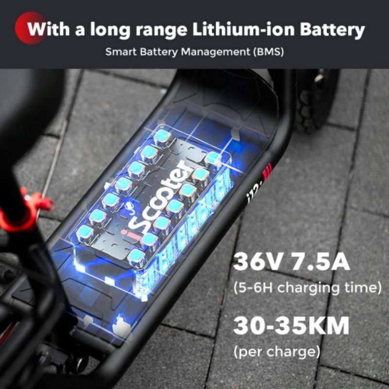 Detalle de iScooter i12 500W autonomía 35 km, doble suspensión 🛴