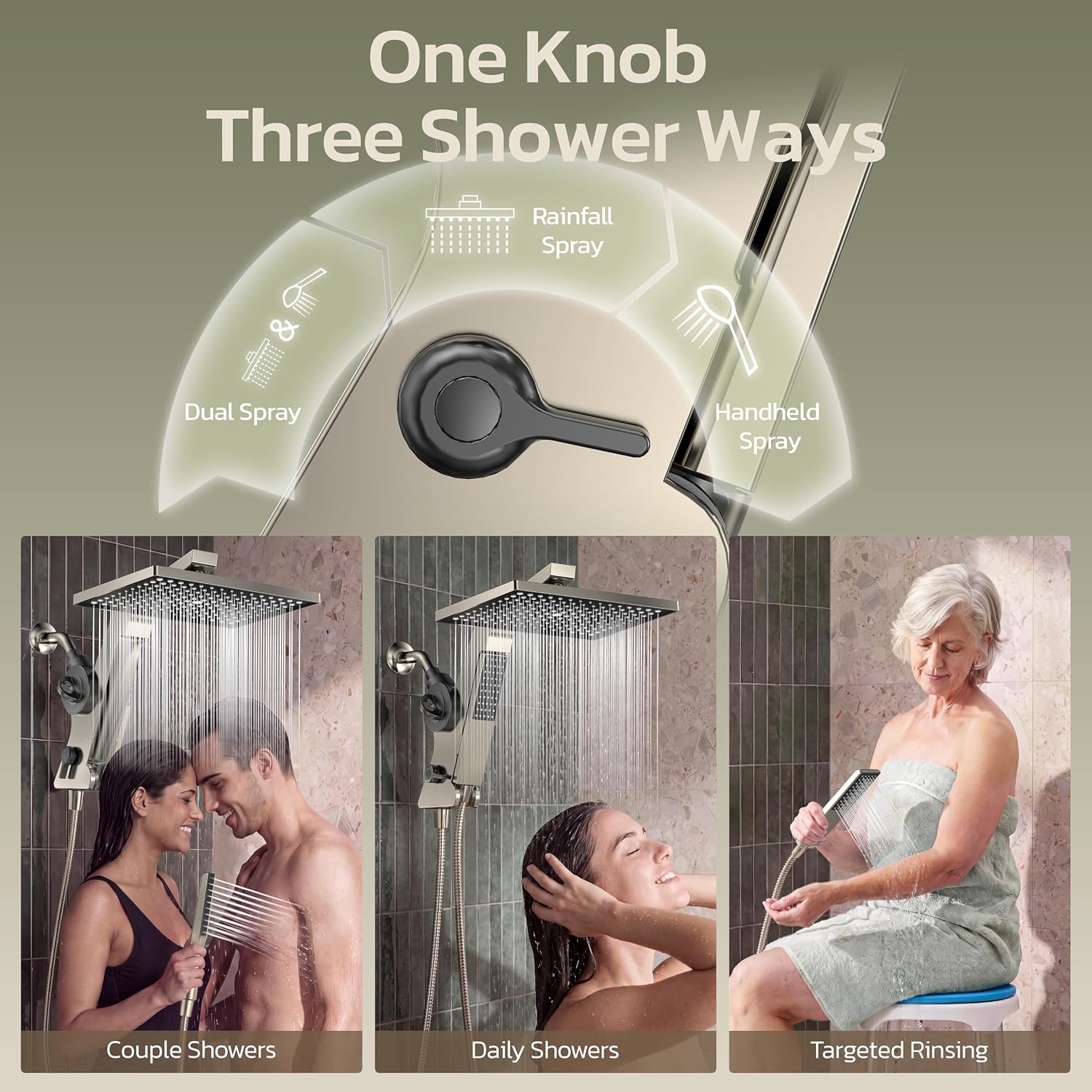 Thumbnail 4 de JDO Rain Shower Head Combo, 12-Inch