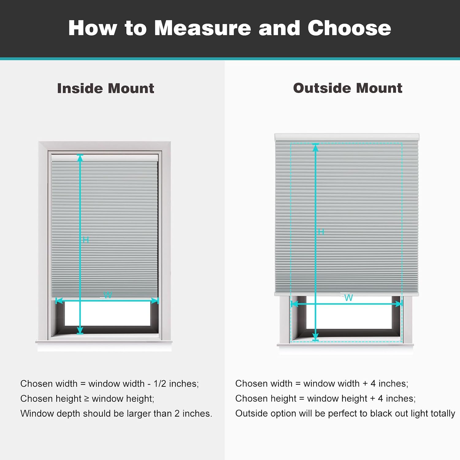 Thumbnail 6 de Changshade Shade Cordless Cellular Window Shade, 24" x 48", Gray Blackout